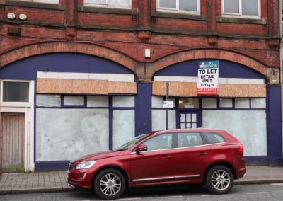 Front entrance of retail premises to let in Denton